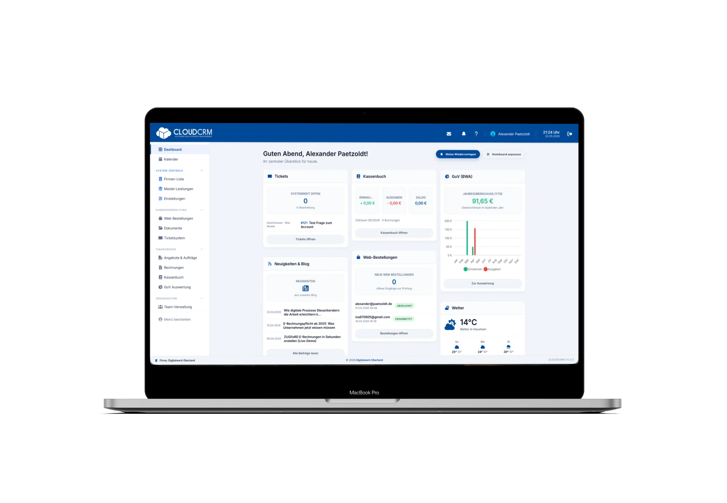 CloudCRM: Ihre Firmenzentrale im Browser