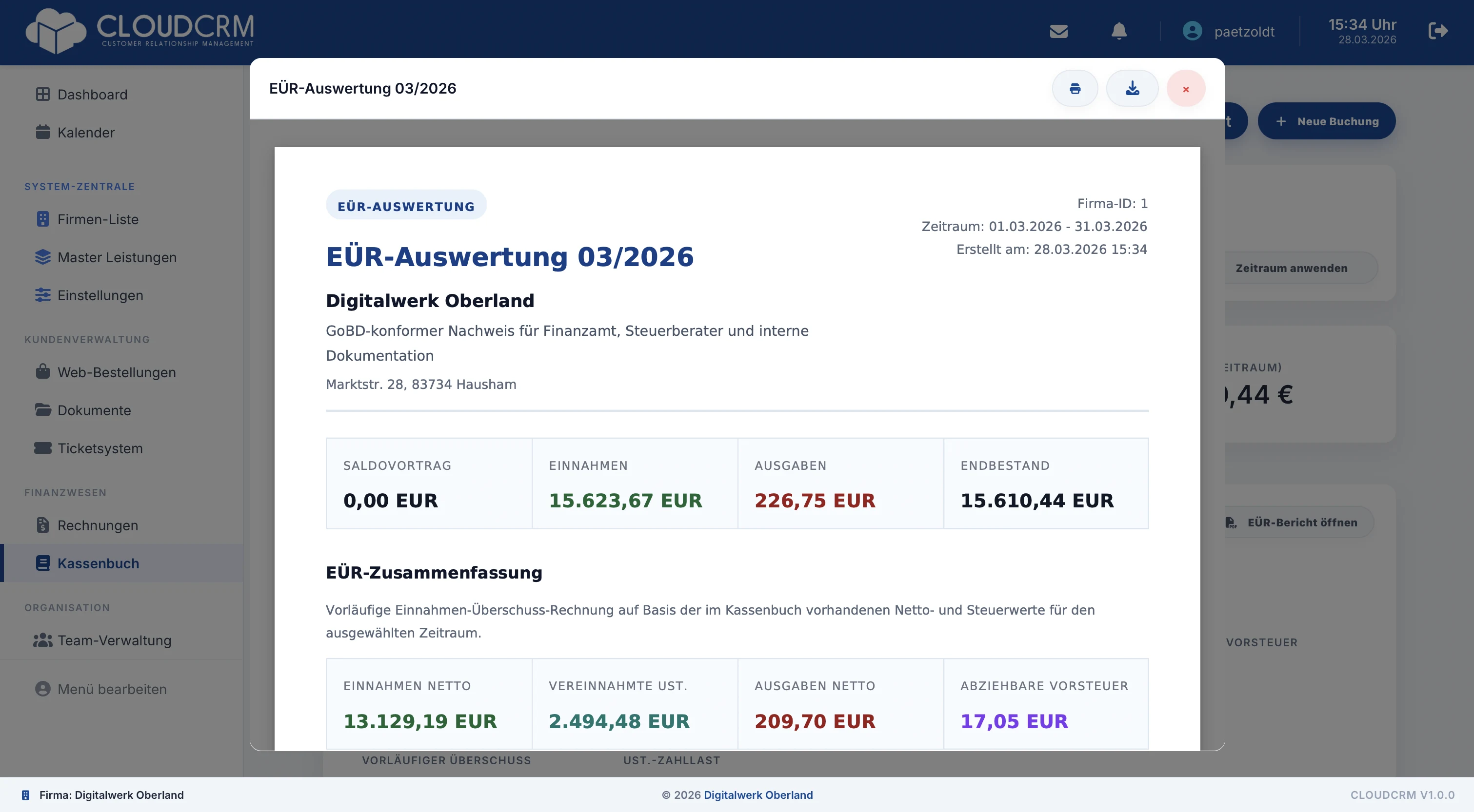 CloudCRM – Einblick in die Software