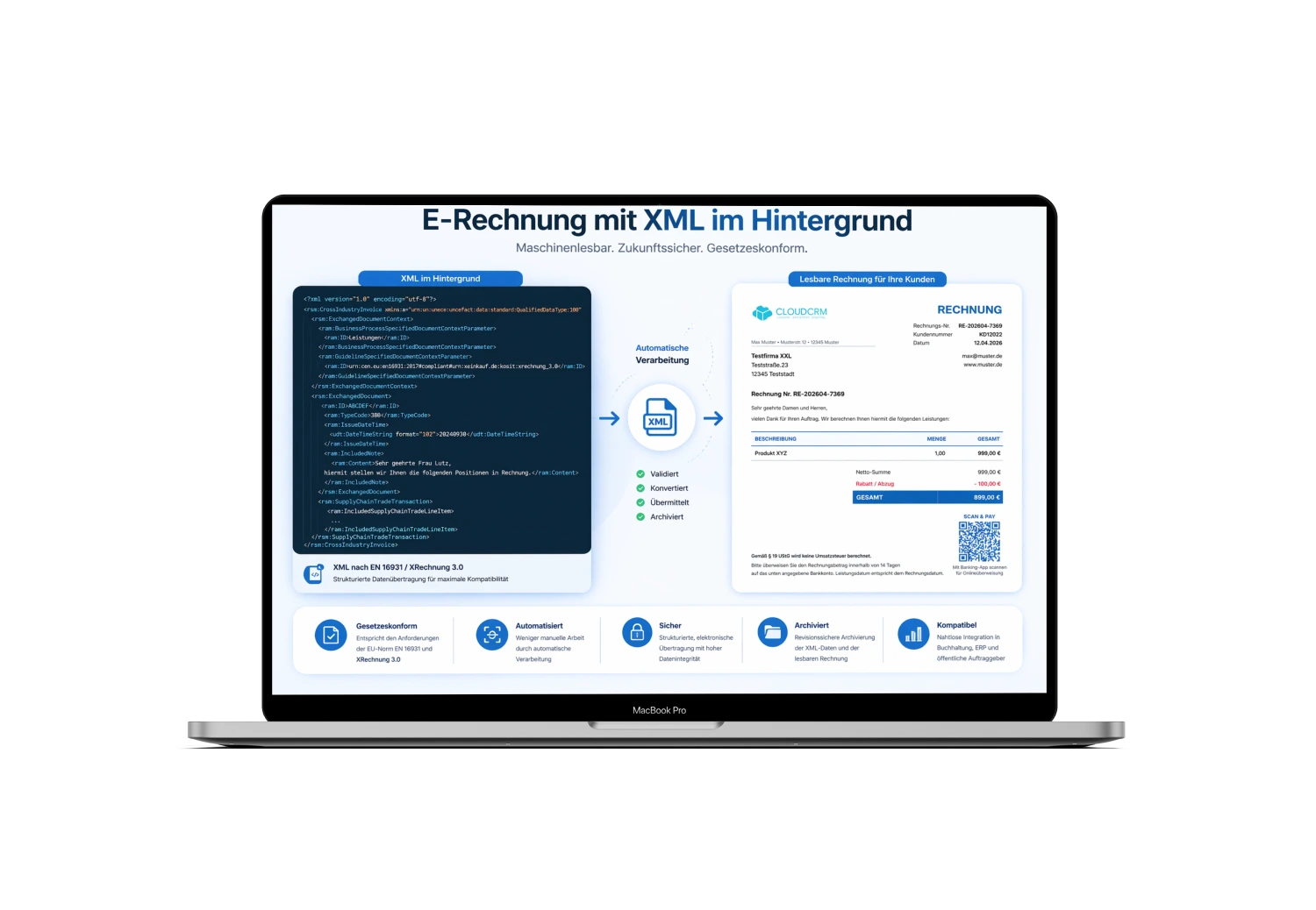 Beispiel einer E-Rechnung in CloudCRM