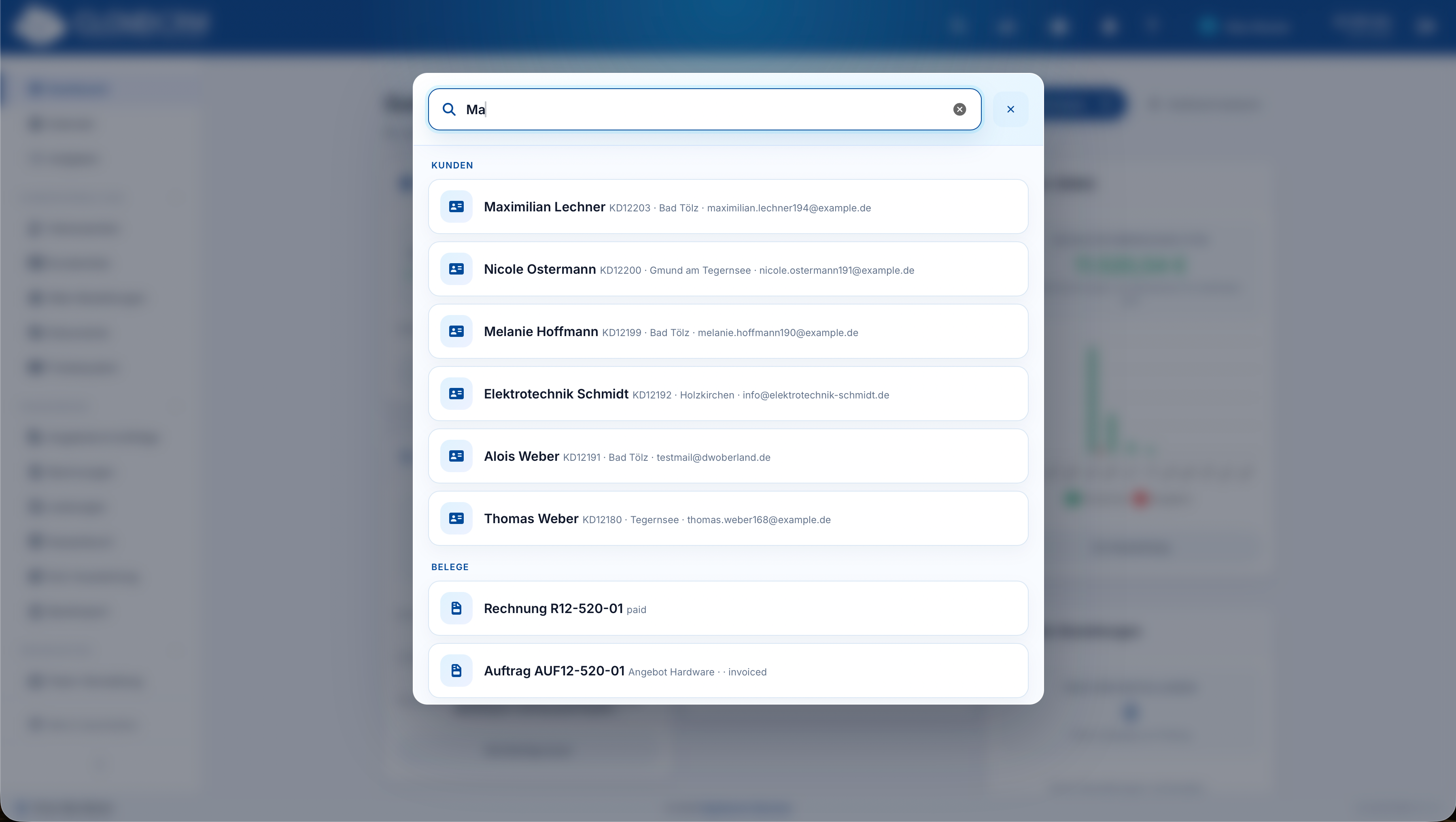 CloudCRM – Globale Suche mit gruppierten Ergebnissen