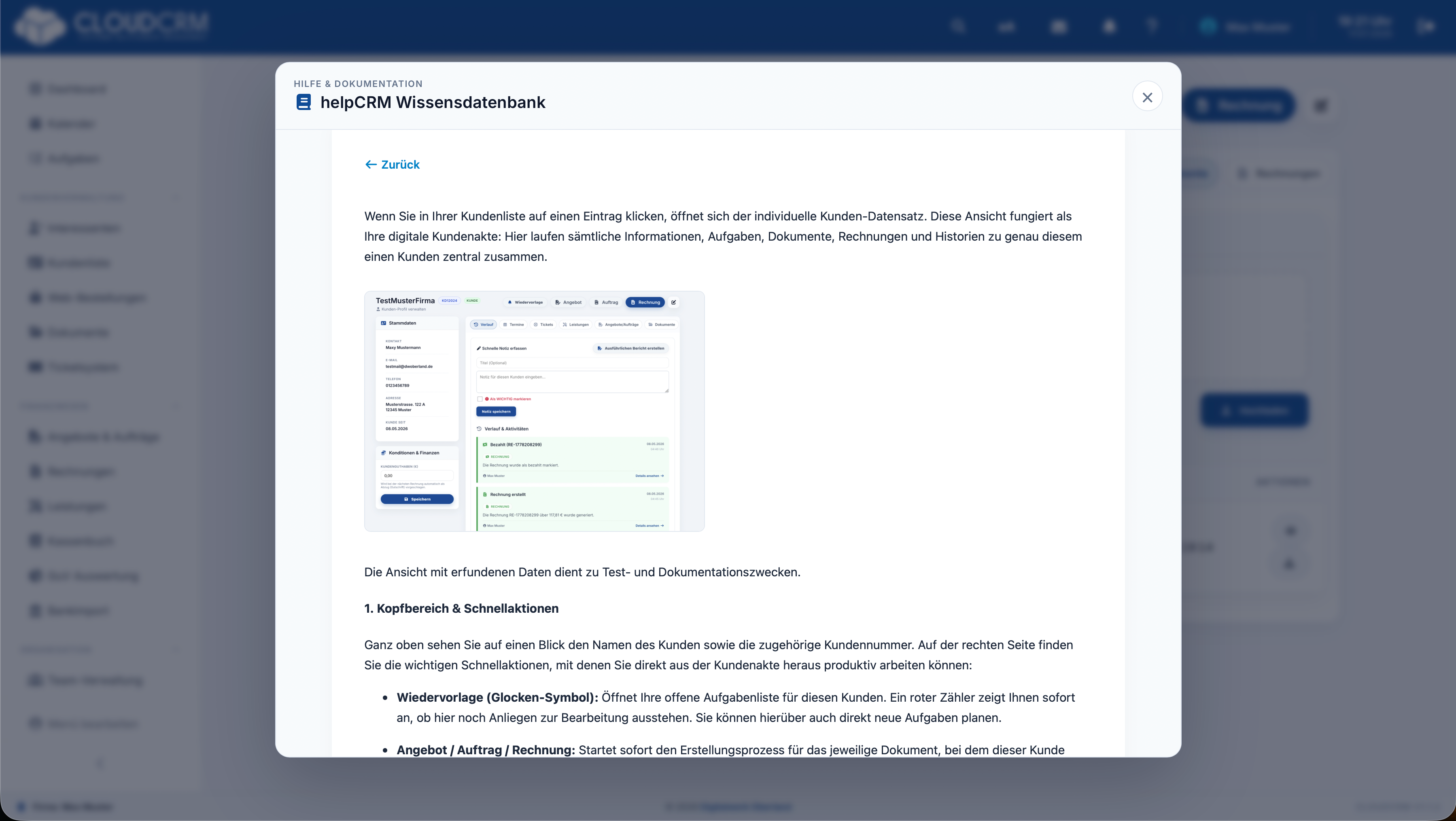 CloudCRM – Artikel in einer Kategorie