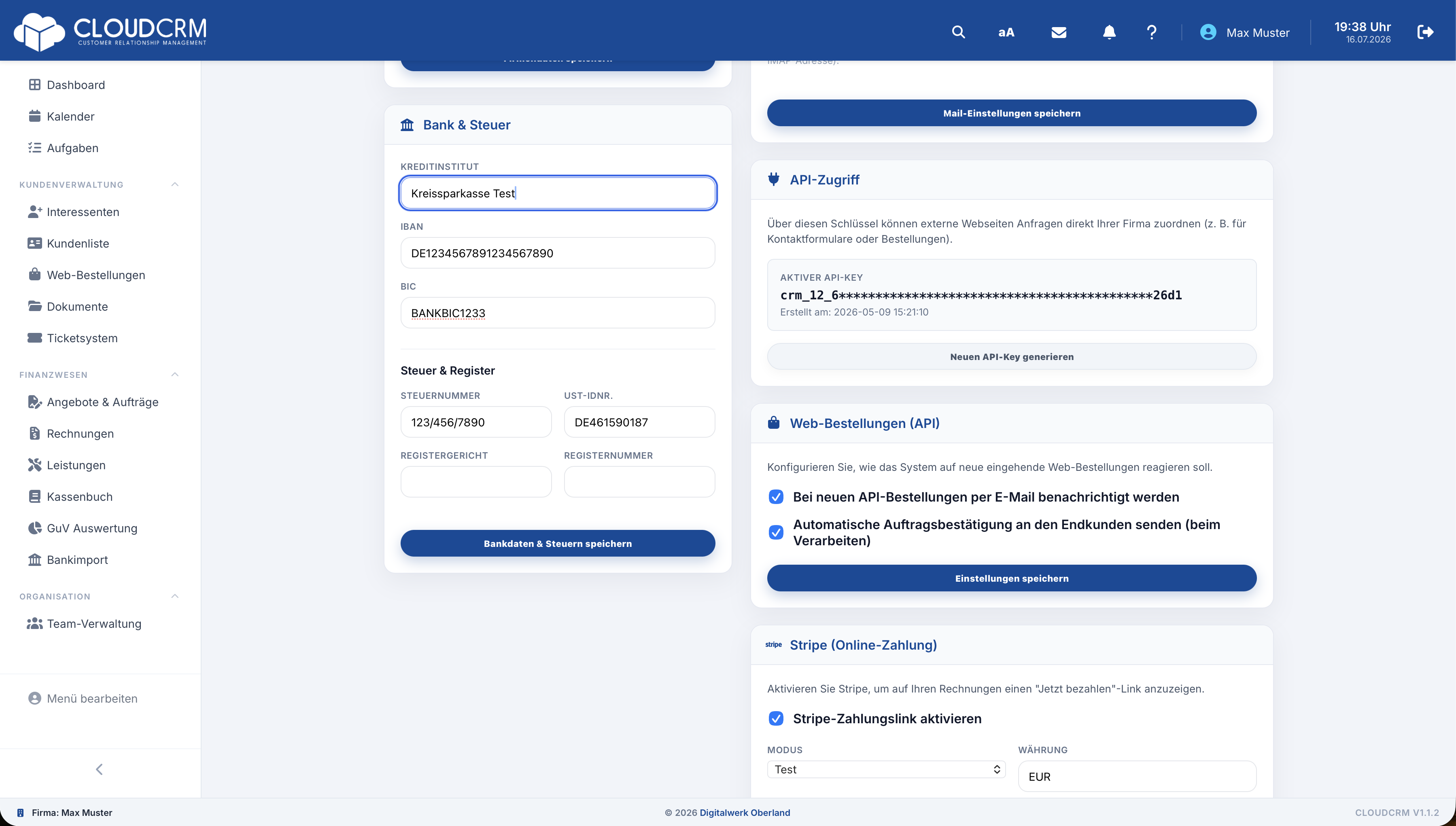 CloudCRM – Paketabhängige Einstellungen für Web-Bestellungen